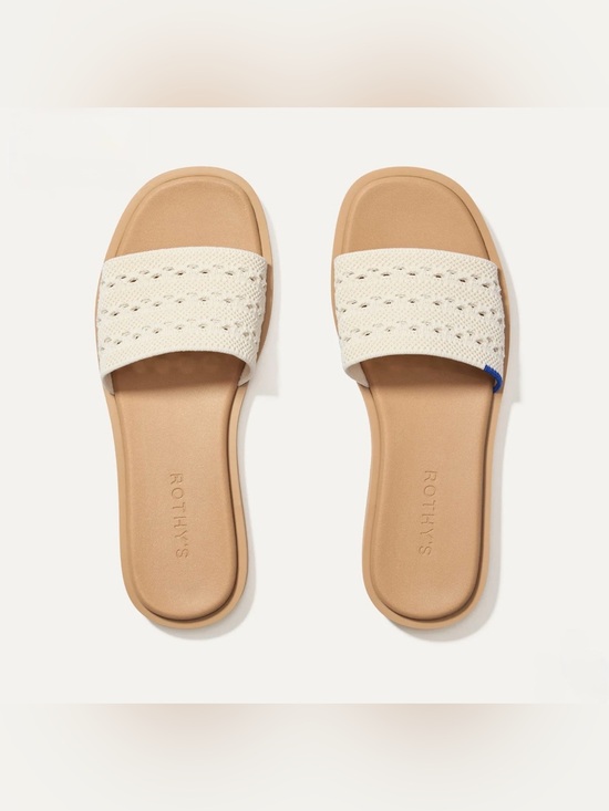 Rothy's Shoes - Rothy's Women's Cream Knit The Slide Sandals Size 8